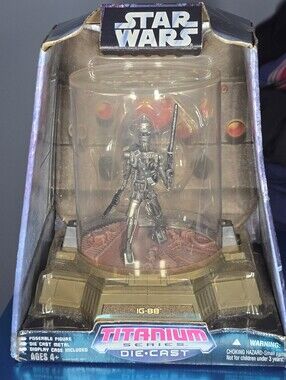 NEW Vintage 2006 Star Wars Titanium Series Die-Cast IG-88 Action Figure w/Case